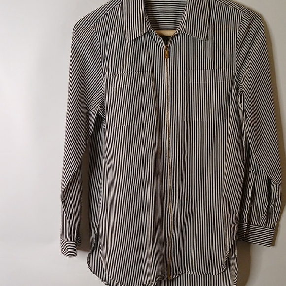 Calvin Klein Black and White Striped Blouse - Picture 1 of 1